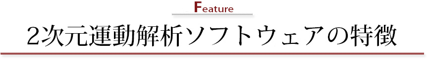 2次元運動解析ソフトウェアの特徴