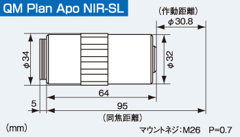 QM Plsn Apo NIR-SLの寸法図