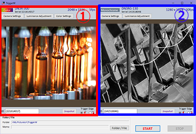 多画面表示トリガー保存ソフトウェア　TriggerQ