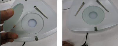 ベースには観察用ガラス板を取付けます