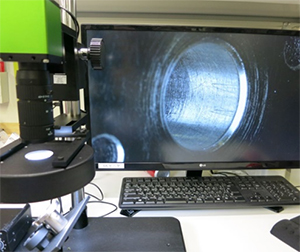 光学倍率　×0.3で観察した時のφ15mmとφ5mmの見え方