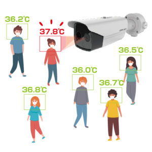 監視カメラ型体温測定用サーモグラフィーカメラ